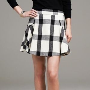 Banana Republic Check Skater Skirt